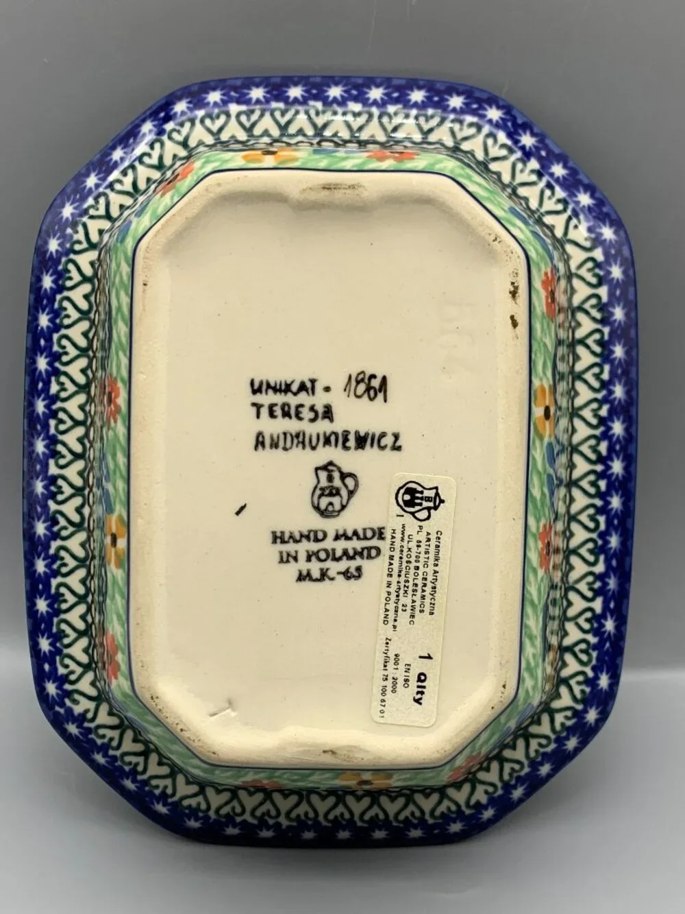 Ceramika Artystyczna Unikat Polish Pottery Baking Dish Casserola  7
